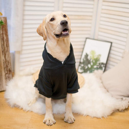 KOOLTAIL Basic Dog Hoodie - Soft and Warm Dog Hoodie Sweater with Leash Hole and Pocket, Dog Winter Coat, Cold Weather Clothes Sweatshirt for Small Medium Large Dogs Puppy Cat Boys Girls Black XL/XXL
