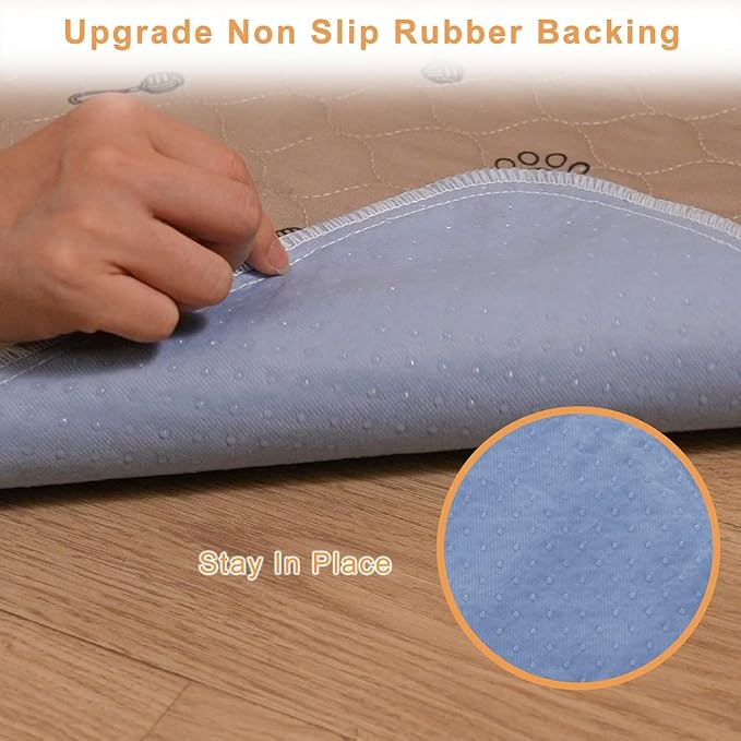 Peepeego 2Pack Pee Pads 36"x72"+Free Dog Comb, Waterproof Rugs Washable, Non Slip