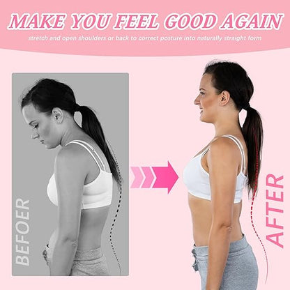 TEE TEA Posture Corrector for Women & Men – Adjustable Back Support Brace for Neck, Shoulder & Spine Muscle Relief – Improve Posture, Comfort & Confidence – Invisible & Comfortable Design (Pink, Small)