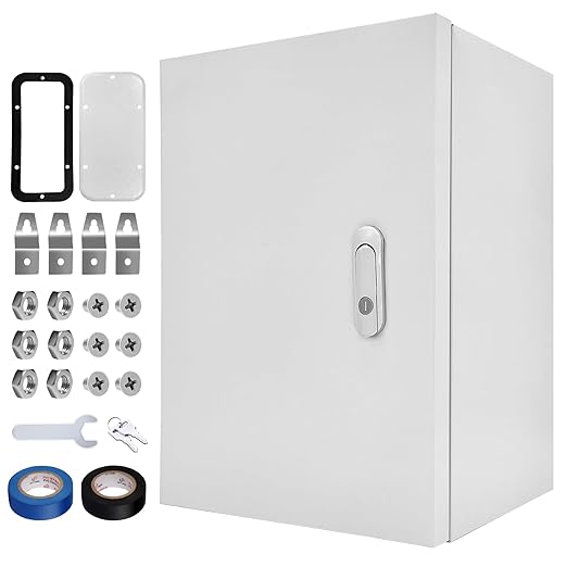 Outdoor Electrical Box 20 x 16x 8''D NEMA 4X Enclosure Steel Box, Waterproof &
