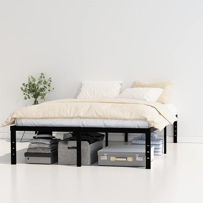 16 Inch King Bed Frame No Box Spring Needed, Heavy Duty King Platform Bed Frame Support Up to 3000 lbs, Easy Assembly, Noise Free, Black