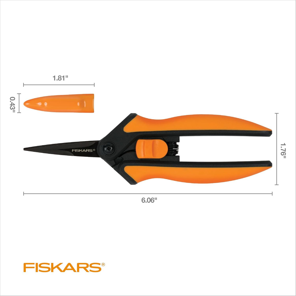 Fiskars 6" Pruning Scissors for Flowers, Buds, Weeds and Small Plants, Garden Snips with Resin Resistant Nonstick Stainless Steel Blades, Gardening Trimmers with Comfortable Handle