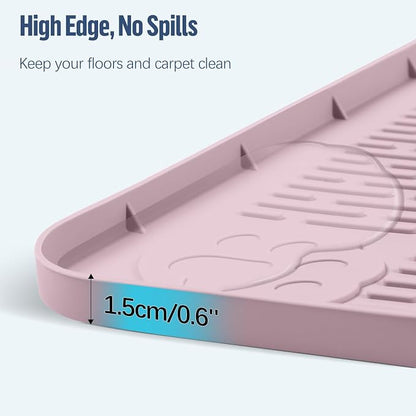 Pee Pad Holder for Dogs 40''x28'' Silicone Puppy Pee Pad Tray, Pink | Extra Large Dog Potty Tray Leak-Proof, High Edge, No Spill Training Pads for Floor Protection, No Pee Pads