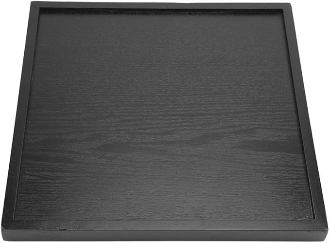 Solid Wood Serving Tray Rectangle Shape Tea Coffee Drinks Plate Snack Food Meals Breakfast Restaurant Platter Dining Tableware(12.5 x 12.5 inch)
