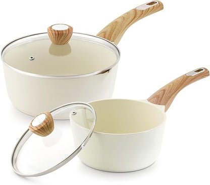 SENSARTE 2.0 & 3.0 Quart Ceramic Sauce Pan Sets