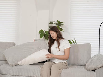 EASE MOOSE Oversized L Shaped Sectional Modular Sofa,Large U Shaped Sectional Couch Wide Deep Seat Modular Cloud Couch，Grey