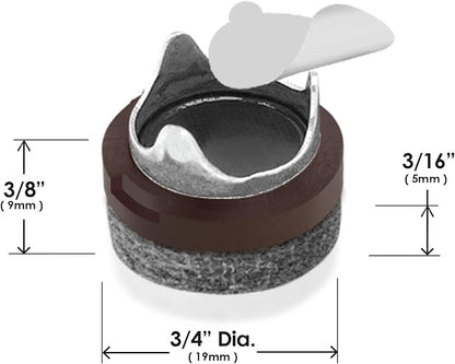 GorillaFelt CB240 Chair Leg Floor Protectors/Felt Glides (Set of 8) Tap On Felt Furniture Pads Guaranteed to Stay On, 3/4 Inch Round Sliders