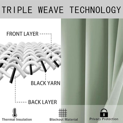 JIUZHEN Short Blackout Curtains