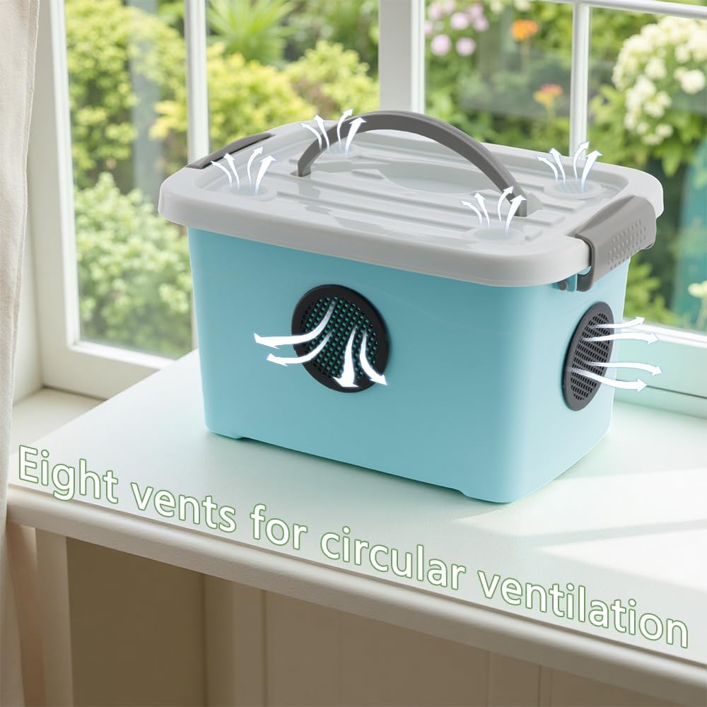 1 Pack Cricket Breeding Box Insect Keeper Reptile Feeding Box for Reptile Bearded Dragon Leopard Gecko Lizard Frog Snake