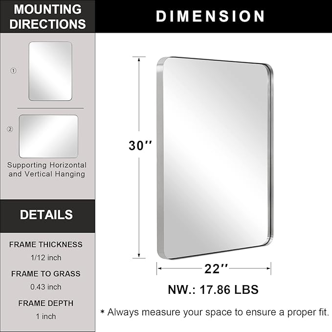 ANDY STAR Brushed Nickel Mirror