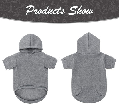 KOOLTAIL Basic Dog Hoodie - Soft and Warm Dog Hoodie Sweater with Leash Hole and Pocket, Dog Winter Coat, Cold Weather Clothes Sweatshirt for Small Medium Large Dogs Puppy Cat Boys Girls Grey XL