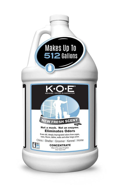 K.O.E. Fresh Scent Odor Eliminator Concentrate – For Strong Odor on Cages, Floor, & More – Non-Enzymatic For Home & Dog Kennel – Home & Pet Supplies (1 Gal)