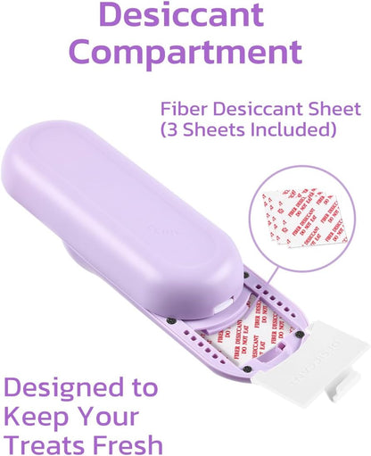 Dog Treat Pouch & Clicker Dog Trainer, Puppy Essentials Dual Use 2 in 1 Dog Clicker for Training - Durable, Light (2.36 oz), Easy to Clean & Handle, Innovative Design, Purple - Click Design