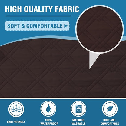 H.VERSAILTEX Chair Sofa Slipcover 100% Waterproof Couch Cover Furniture Protector Cover with Elastic Straps for Pets Kids Children Dog Cat(Chair, Brown)