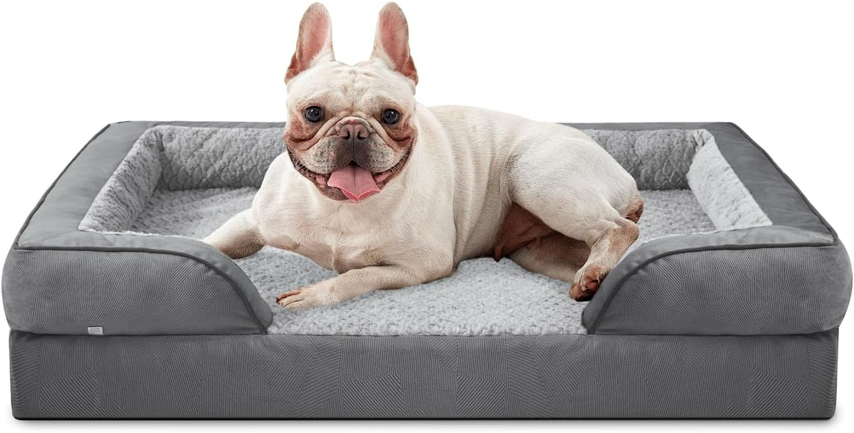 INVENHO Orthopedic Medium Dog Beds for Medium Dogs, Waterproof Egg-Crate Foam Dog Couch Bed with Washable Removable Cover, Waterproof Lining and Nonskid Bottom