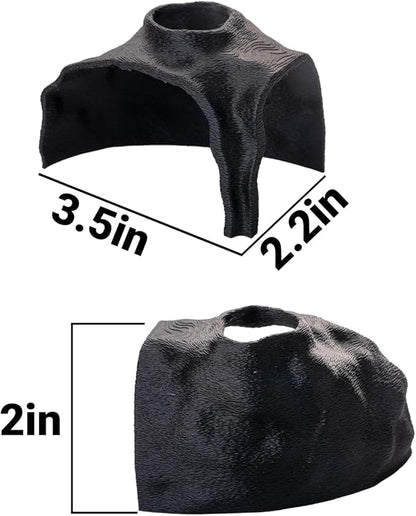 Aquarium Cave – Rock Texture Fish Shelter with 180° Viewing Angle, Betta Fish Tank Accessories, Shrimp & Snails – Aquarium Decor & Tunnel (Black)
