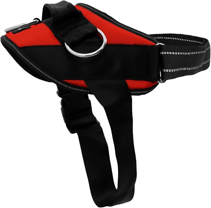 ShawnCo Essential Dog Harness, No-Pull Pet Vest (Mustang Red,M) | 3 Leash Clips, Easy On, No-Choke, Reflective, Adjustable Fit, Padded Comfort, Control Handle, For Small, Medium & Large Dogs