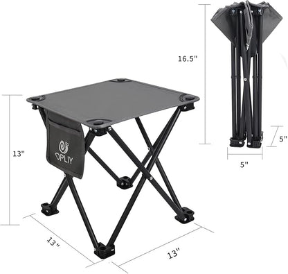 Opliy Camping Stool, Folding Small Chair Portable Camp Stool for Camping Fishing Hiking Gardening and Beach, Camping Seat with Carry Bag (Gray)