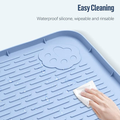 Pee Pad Holder for Dogs 40''x28'' Silicone Puppy Pee Pad Tray, Blue | Extra Large Dog Potty Tray Leak-Proof, High Edge, No Spill Training Pads for Floor Protection, No Pee Pads