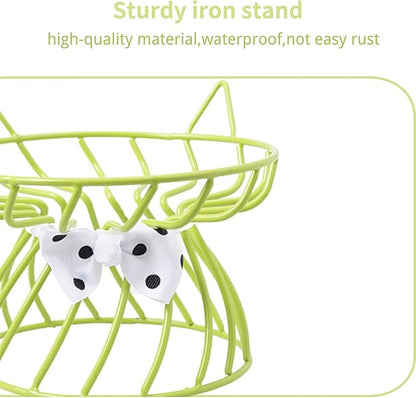 Tilted Elevated Cat Bowl, Food & Water Cat Bowl， Ceramic Pet Food Bowl for Flat Faced Cats, Protect Pet's Spine, Dishwasher Safe