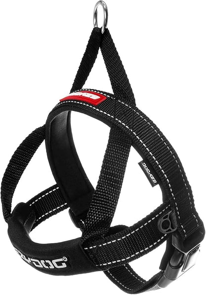 EzyDog Quick Fit Dog Harness, Soft Neoprene Padding - X-Large, Black | Fast One-Click Buckle, Adjustable Fit, Strong Reinforced Materials, Reflective Stitching, No Pull Dog Harness, Easy Walking