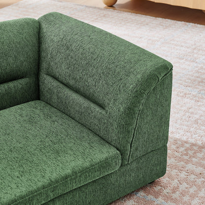 Oversized Pet Sofa, Curved Armrest Rectangular Dog Sofa, Linen Fabric Comfort Pet Couch for Large & Oversized Dogs-Olive Green