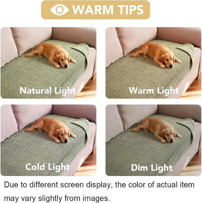 H.VERSAILTEX Non Slip Pet Couch Cover Chenille Dog Bed Protector Thick Soft Sofa Slipcover Pet Friendly Washable Couch Cushion Covers for Pets (30" x 70", Sage)