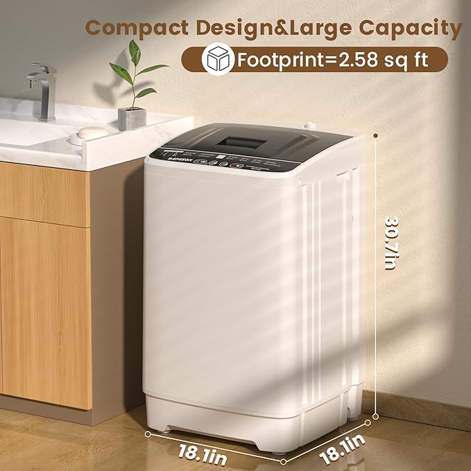 BANGSON 1.08cu.ft Portable Washing Machine, Full-Automatic Washing Machine