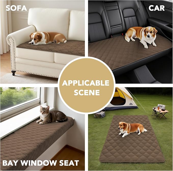 H.VERSAILTEX Chenille Couch Cover for Dogs Washable Soft Fuzzy Loveseat Covers Sectional Sofa Cover Thick Pet Couch Cover Protector Non-Slip Dog Bed Cover(Coco Mocha, 28" x 67")