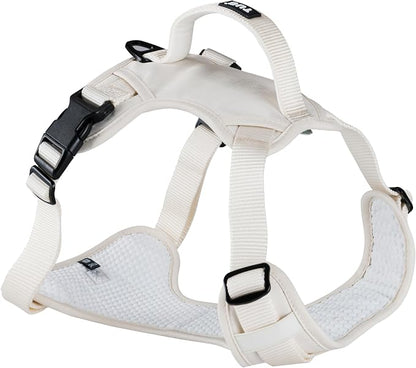 TUG No-Pull Dog Harness, 2 Leash Clips + Padded Handle (Medium, Cream) | Water-Resistant Padded Interior | No-Pull Front Clip | Padded Back Handle | Adjustable Straps