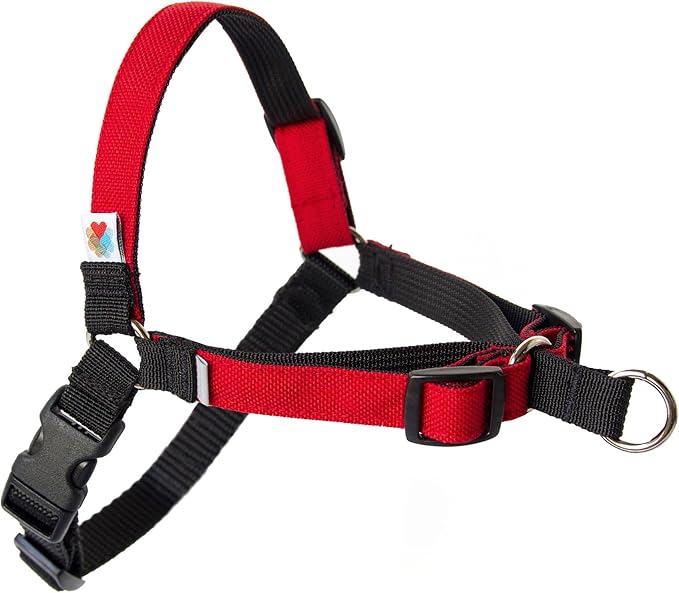 No Pull Dog Harness | Comfortable Training Harnesses | Effective No Pull Harness Design | Ideal for Medium Sized Dog | 4-Point Adjustable(M - 22~28 inch Girth, Red)