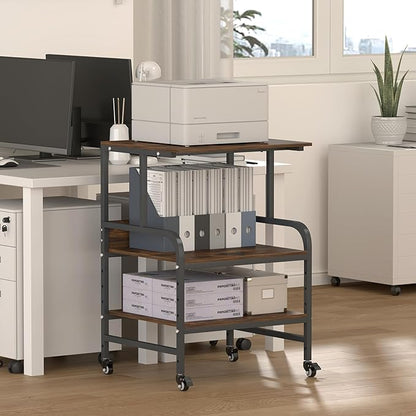 STEELIST Printer Stand for Home Office, 32.48 X 22.05 X 18.9 Rolling Printer Cart with Heavy Duty Casters, Large Storage Stand for Scanner, Fax, Metal Printer Stand for School, Workshop, Studio