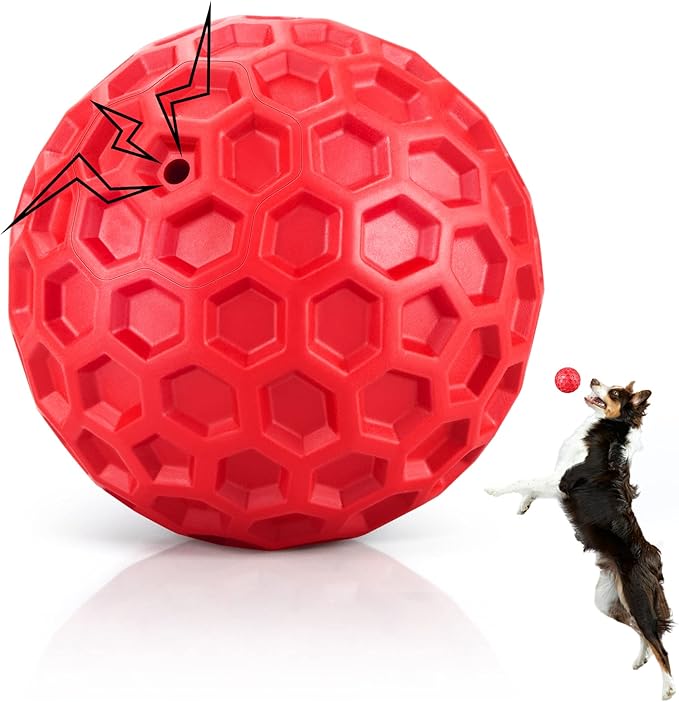 Indestructible Squeaky Dog Balls for Aggressive Chewers, Interactive Dog Toys for Aggressive Chewers for Relieving Anxiety, Dog Chew Toy Balls for Small Medium Large Dogs, Outdoor Dog Toys