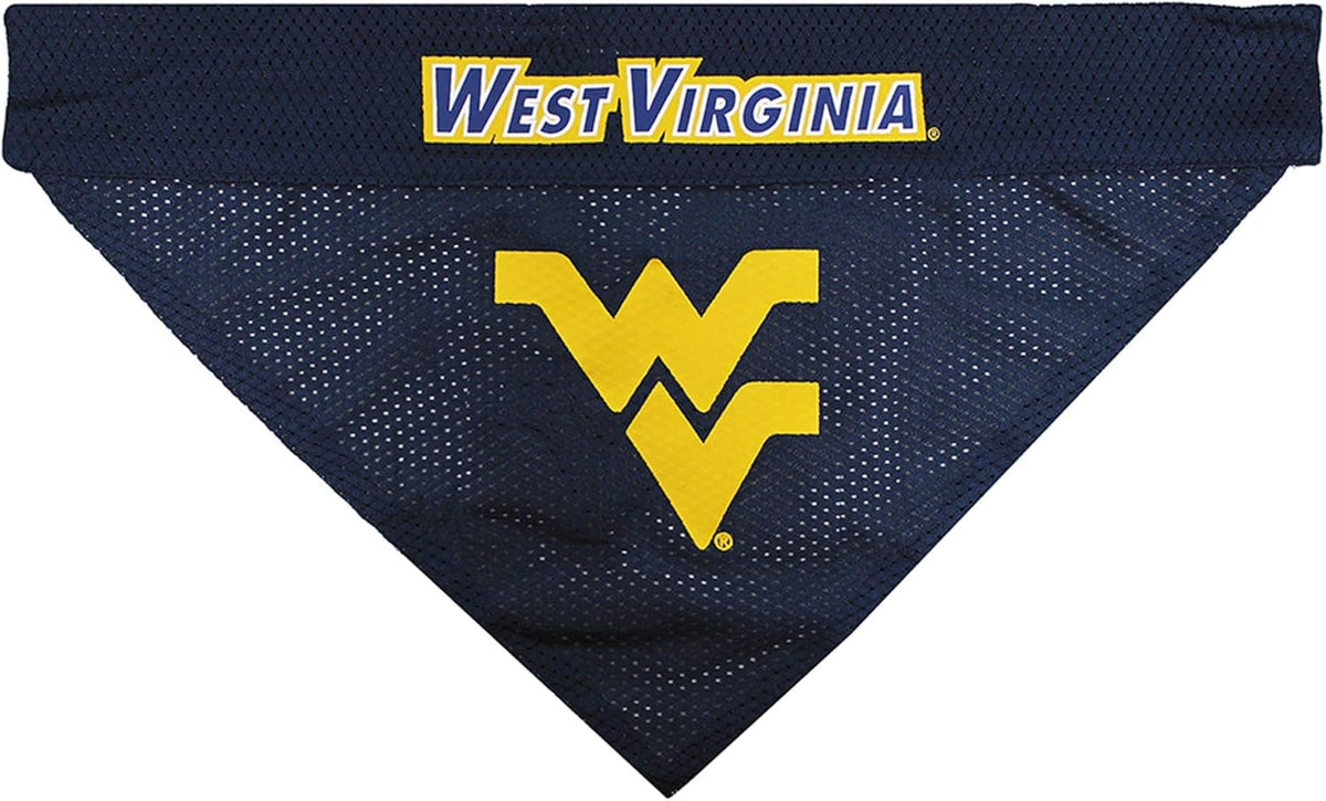 Pets First Collegiate Pet Accessories, Reversible Bandana, West Virginia Mountaineers Size Large/X-Large