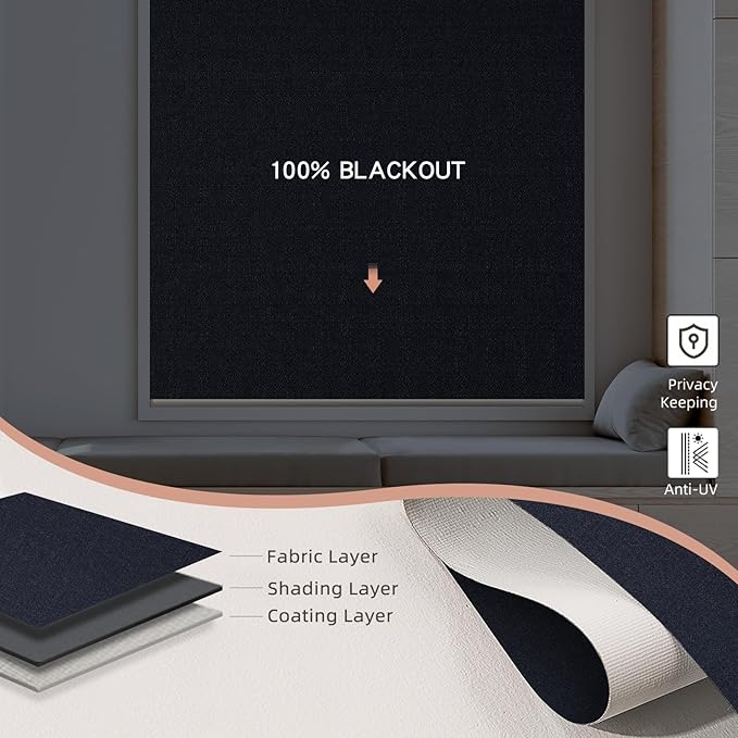 Motorized Roller Shade: 100% Blackout, Electric Blinds