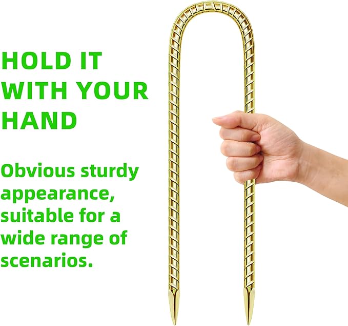 11 Pack 12 Inch Rebar Stakes Anti-Rust Galvanized Steel U Shape Hook Strong Ground Anchors for Tents, Position Kits, Fences, Trampolines Landscape Fabric for Farm Garden