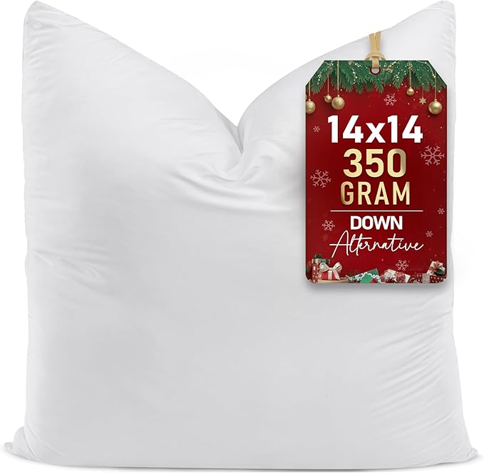 Utopia Bedding Throw Pillows (Set of 1, White) – 14 x 14 Inches Down Alternative Pillows for Bed, Sofa, and Couch - Fluffy Decorative Stuffer Pillow for Indoors & Outdoors