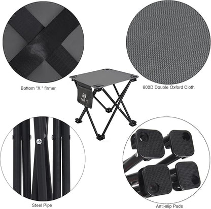 Opliy Camping Stool 2 Pack,13.5 Inch Portable Folding Stool for Outdoor Gardening and Beach Hiking Fishing,Foot Stool with Carry Bag (Gray)