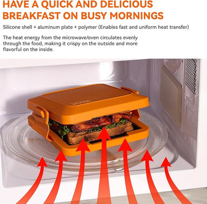 Microwave Toastie Sandwich Maker, Nonstick Plate Panini Maker, Versatile