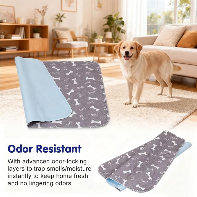 Pee Pads with Pheromones, Elite Pads for Cats, Washable Pee Pads for Dogs, Leak-Proof & Anti-Slip Pet Training Pad for Home & Travel(Gray+Gray, XL:35.4 * 31.5in)