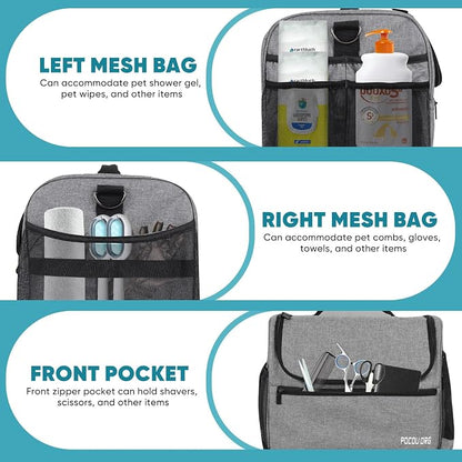 Pet Travel/Grooming Supplies Organizer Carry Bag - Compatible with Oneisall/Neabot Dog Grooming Vacuum, Large Capacity - Bag Only (Gray)