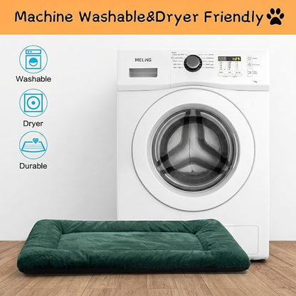 Dog Crate Pad Washable Dog Bed for Crate Medium Cozy Mat 36-Inch Green | Ultra Soft Kennel Pad,Anti-Slip Bottom,Fits for Most Metal Crates,Comfortable Sleeping Pet Mat