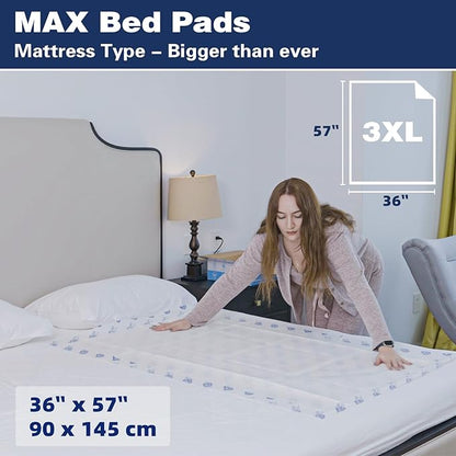 SOFYFINE Biggest Chucks Disposable 57"x36" Tear Resistant 215 Gram Heavy Duty Adults Incontinence Bed Pads, 5XL Extra Large Thicken Puppy Pee Pad, 10X Absorbency 360 Lb Transfer[30 Pads]