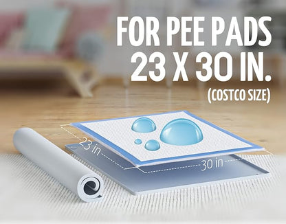 Dog Pee Pad Holder Tray Fits for 30” x 23” Pee Pads - 1 Pack - Sky Grey | Corner Lock Holes, Raised Edges, Non-Spill, Easy to Clean Silicone Dog Potty Tray Holder, For Indoor Floor Protection