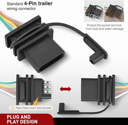 Nilight 4 Pin Trailer Wiring Harness Kit 56334 Simple Fit Tow Hitch | Vehicle Standard 4 Way Connector Custom for 2007 2008 2009 2010 2011 2012 Dodge Nitro Jeep Liberty Accessories