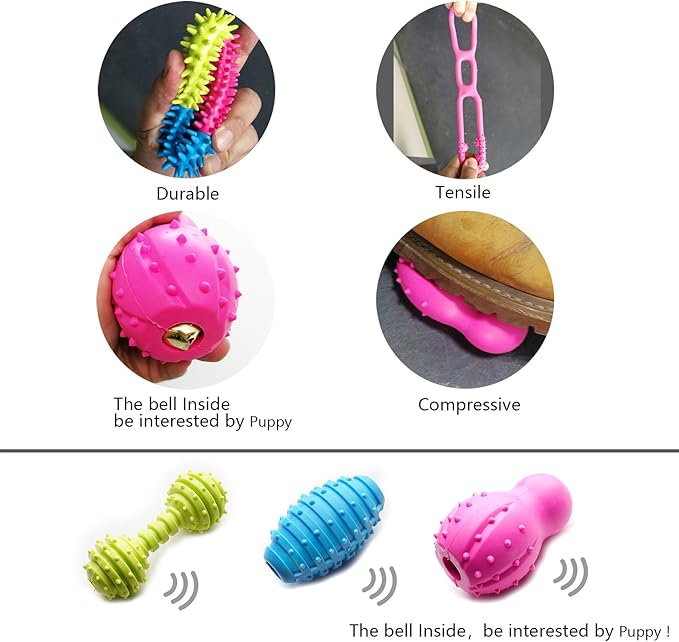 Small Dogs Puppy Chew Toys 17Pack Cute Variety Shape Multi Colors Designs to Bite Anytime Enjoy Teething Toys Training Supplies