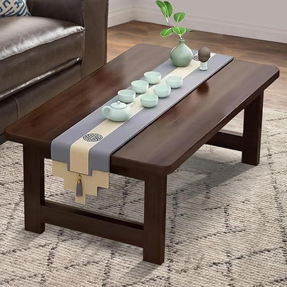 robwibw Japanese Floor Sitting Table, Folding Wood Tea Table Chabudai Japanese Coffee Table Low Table for Living Room Home Tatami Office (A 47.2 * 19.6 * 13.7 INCH)