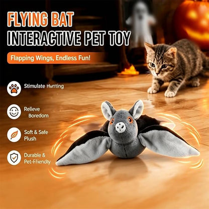 Flying Bat Dog Toy, 2026 New Flying Bat Toy for Dogs, Flapping Wings Interactive Pet Toy with Chirping Engages Cats and Dogs, Detachable USB Rechargeable, Hanging and Ground Play ，Owl：2PCS