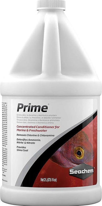Seachem Prime Fresh and Saltwater Conditioner - Chemical Remover and Detoxifier 2 L