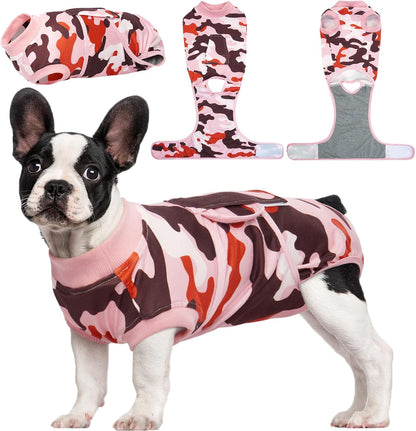 Kuoser Recovery Suit for Dogs Cats After Surgery, Professional Pet Recovery Shirt Dog Abdominal Wounds Bandages, Substitute E-Collar & Cone,Prevent Licking Dog Onesies Pet Surgery Recovery Suit